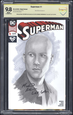 Superman (2018) #1 BLANK VARIANT SKETCH BY BRAVO & SIGNED BY ROSENBAUM CBCS 9.8