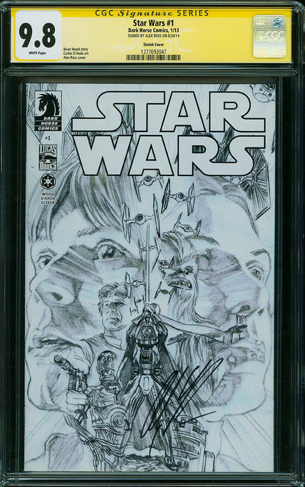 STAR WARS #1 (2013) 1:200 ALEX ROSS SKETCH EXCLUSIVE SIGNED CGC 9.8 STAR WARS #1 (2013) 1:200 ALEX ROSS SKETCH EXCLUSIVE SIGNED CGC 9.8
