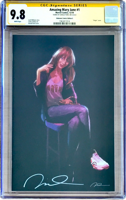 Amazing Mary Jane #1 Unknown Comics Edition E CGC SS 9.8 signed by Gerald Parel Amazing Mary Jane #1 Unknown Comics Edition E CGC SS 9.8 signed by Gerald Parel