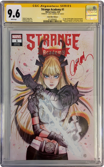 Strange Academy #1 Comic Mint Edition A CGC SS 9.6 signed by J. Scott Campbell Strange Academy #1 Comic Mint Edition A CGC SS 9.6 signed by J. Scott Campbell
