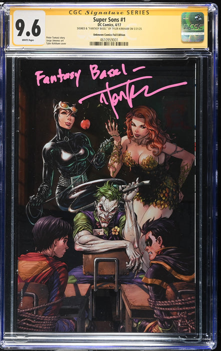 Super Sons #1 Unknown Comics Foil Edition Signed by Kirkham CGC SS 9.6