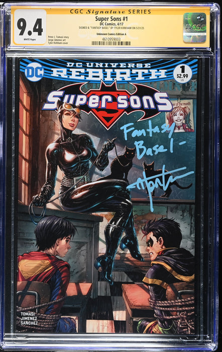 Super Sons #1 Unknown Comics Edition A Signed by Kirkham CGC SS 9.4
