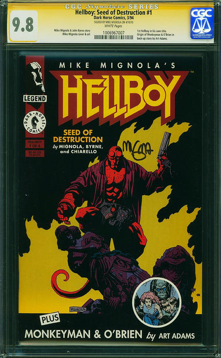 Hellboy: Seed of Destruction #1 CGC SS 9.8 Signed by Mignola