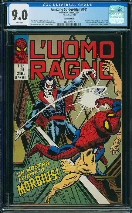 Amazing Spider-Man #101 Italian Edition CGC 9.0