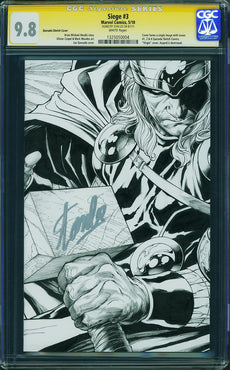 Siege #3 Quesada Sketch Cover CGC SS 9.8 SIGNED STAN LEE