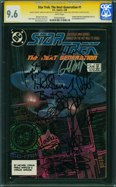 Star Trek: The Next Generation #1 CGC SS 9.6 SIGNED STEWART, SPINER, DE LANCIE, CROSBY, FRAKES, DORN, SIRTIS & WHETON