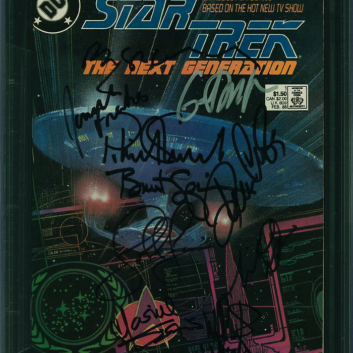 Star Trek: The Next Generation #1 CGC SS 9.6 SIGNED STEWART, SPINER, DE LANCIE, CROSBY, FRAKES, DOM, SIRTIS & WHETON