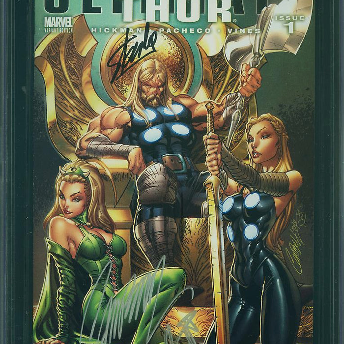 Ultimate Thor #1 LBCC/UniversalOutpost.com Edition CGC SS 9.8 SIGNED CAMPBELL, RUFFINO & STAN LEE