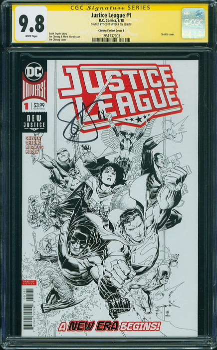 Justice League #1 Cheung Variant Cover B CGC SS 9.8 Signed by Snyder