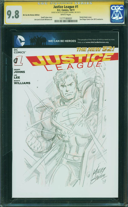 Justice League #1 We Can Be Heroes Edition CGC SS 9.8 Signed & Sketch by Gammill