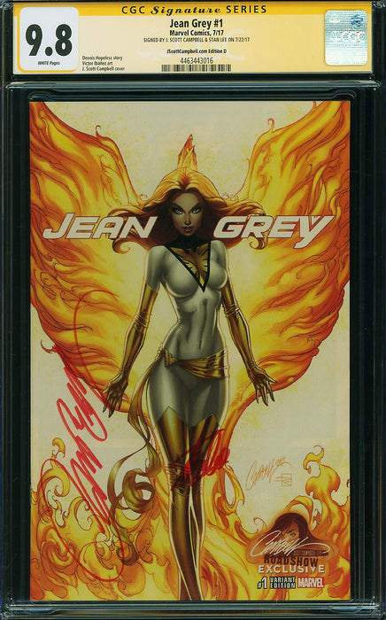 Jean Grey #1 JScottCampbell.com Edition D CGC SS 9.8 Signed by Campbell & Stan Lee