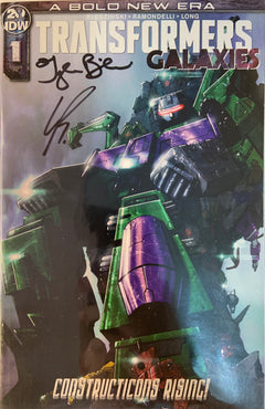 TRANSFORMERS GALAXIES #1 RETAILER EXCLUSIVE COVER SIGNED BY BLESZINSKI & RAMONDELLI