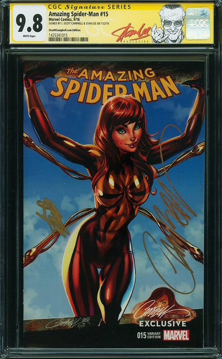 Amazing Spider-Man #15 JScottCampbell.com Edition CGC SS 9.8 signed by Campbell & Stan Lee