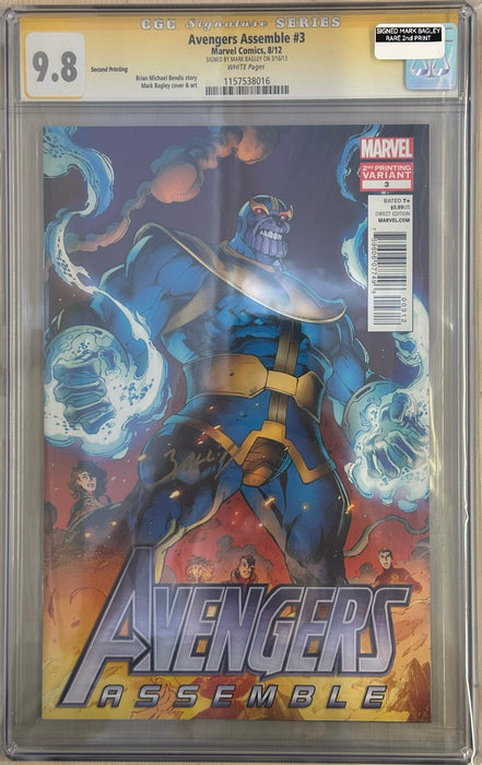 Avengers Assemble #3 Second Printing CGC SS 9.8 SIGNED BY BAGLEY