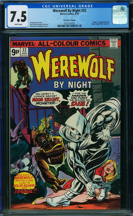Werewolf By Night #32 U.K. Price Variant CGC 7.5
