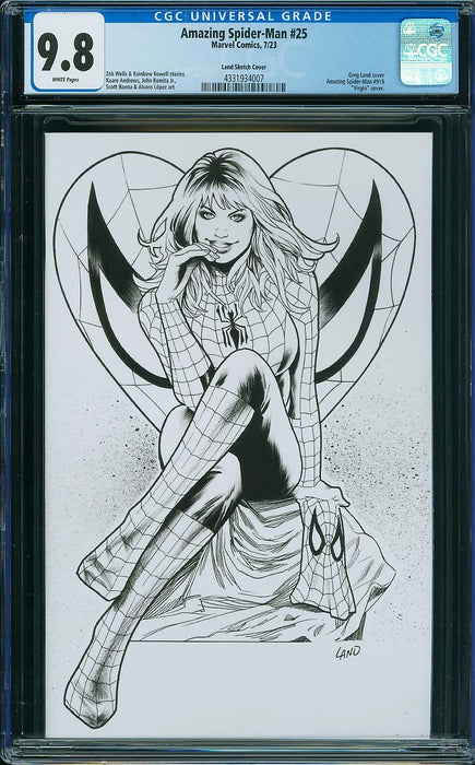 Amazing Spider-Man (2022) #25 Land Sketch Cover CGC 9.8