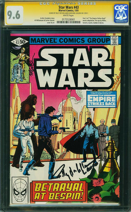 Star Wars #43 CGC SS 9.6 Signed by Billy Dee Williams & Michael Golden