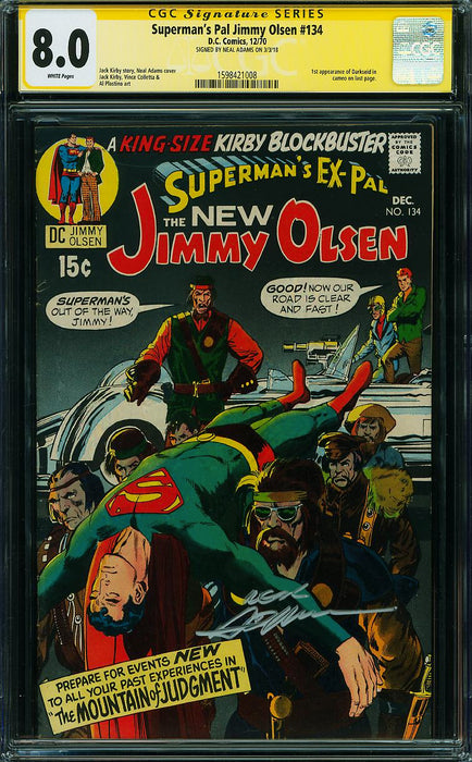 SUPERMAN'S PAL JIMMY OLSEN #134 CGC 8.0 SIGNED NEAL ADAMS