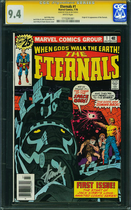 Eternals #1 (1976) CGC 9.4 signed Stan Lee