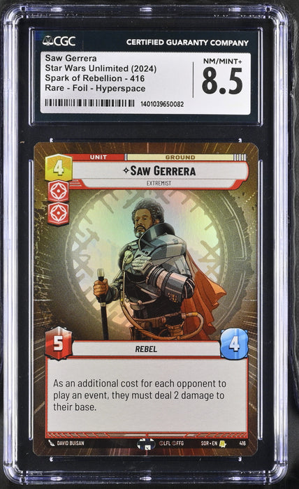 Star Wars Unlimited - Saw Gerrera (2024) Foil Hyperspace CGC 8.5