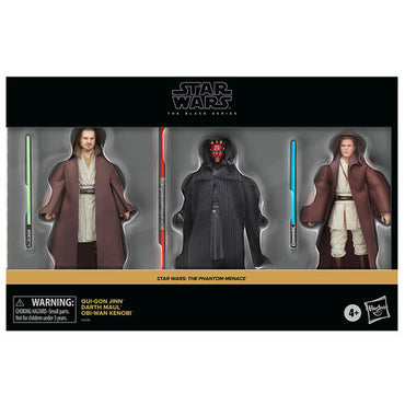 Star Wars The Phantom Menace Qui-Gon Jinn, Darth Maul, Obi-Wan Kenobi Black Series Hasbro Figures AF