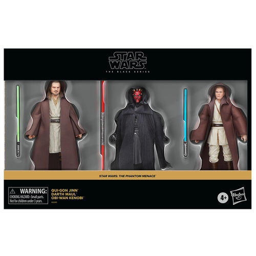 Star Wars The Phantom Menace Qui-Gon Jinn, Darth Maul, Obi-Wan Kenobi Black Series Hasbro Figures AF