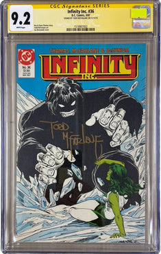 Infinity Inc. #36 CGC SS 9.2 SIGNED TODD MCFARLANE