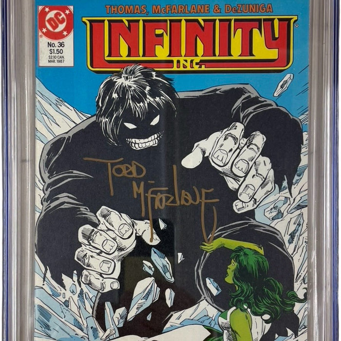 Infinity Inc. #36 CGC SS 9.2 SIGNED TODD MCFARLANE