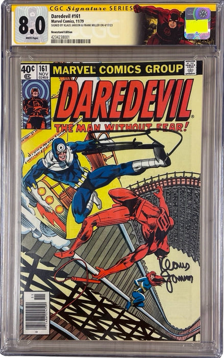 Daredevil #161 Newsstand Edition CGC SS 8.0 SIGNED JANSON & MILLER