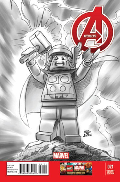 AVENGERS (2012) #21 LEGO SKETCH VARIANT (LTD 1:100)