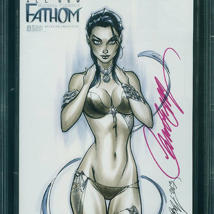 Michael Turner's Fathom #2 Campbell Retailer Incentive CBCS 9.8 signed by J. Scott Campbell