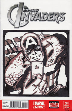 Captain America iphone Original Art by Gary Parkin