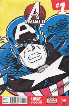 Captain America Retro Original Art by Gary Parkin