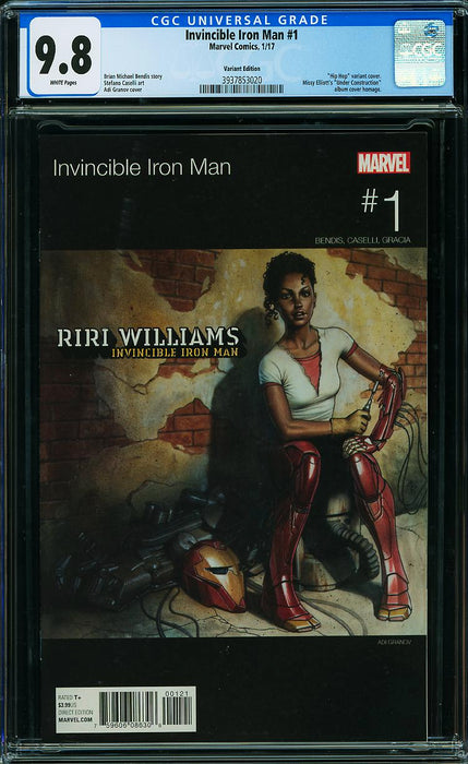 INVINCIBLE IRON MAN (2017) #1 HIP HOP VARIANT CGC 9.8